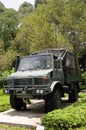 A military signal all wheel drive truck