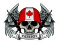 Military skull or patriot skull with CANADA flag Helmet Royalty Free Stock Photo