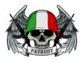 Military skull or patriot skull with Italy flag Helmet