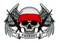 Military skull or patriot skull with POLAND flag Helmet