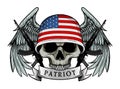 Military skull or patriot skull with USA flag Helmet