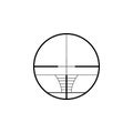 Military sniper rifle scope collimator sight icon