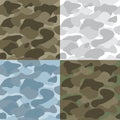 Military Soldier Camouflage Seamless Patterns Set