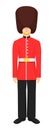 Military soldier character people of royal guards of Great Britain.