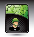 Military soldier on cracked background