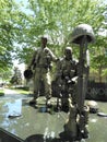 Statue of military soldiers in a park