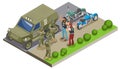 Military Special Forces Isometric Composition