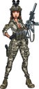 Military special forces pin-up style girl