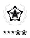 Military Star with Wreath. Army Chevron. Rank Insignia. Sign, Icon, Logo and Badge Royalty Free Stock Photo