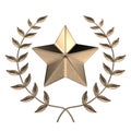 Military star with wreath 3d rendering