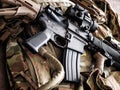 M4A1 AR-15 carbine and munitions Royalty Free Stock Photo