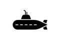 Military submarine black vector icon