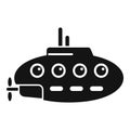 Military submarine icon simple vector. Underwater ship