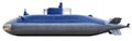 Military submarine. Isolated on white background
