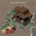 Military Tactics Isometric Composition