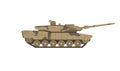 Military tank of camouflage color isolated cartoon illustration