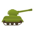 Military tank in cartoon style isolated on white background, war vehicle Royalty Free Stock Photo