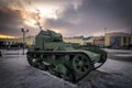 Military tank exhibit of the military history Museum in Verkhnyaya Pyshma, Russia, Yekaterinburg, 08.12.2019