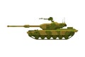 Military Tank, Heavy Camouflage Special Machinery, Armored Fighting Vehicle Flat Vector Illustration