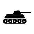 Military Tank Icon. Clip Art pictogram depicting a war tank icon. EPS Vector Royalty Free Stock Photo