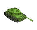 Military tank isolated. Army war machine on white background Royalty Free Stock Photo