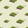 Military tank seamless pattern