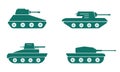 Military Tank Silhouette Icon. Panzer Vehicle Force Pictogram. Armed Machine Weapon Icon. Tank Army Green Symbol Royalty Free Stock Photo