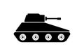 Military Tank Silhouette Icon. Panzer Vehicle Force Pictogram. Tank Army Black Symbol. Armed Machine Weapon Icon. Army Royalty Free Stock Photo