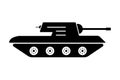 Military Tank Silhouette Icon. Panzer Vehicle Force Pictogram. Tank Army Black Symbol. Armed Machine Weapon Icon. Army Royalty Free Stock Photo