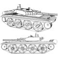 Military Tank Vector. Illustration Isolated On White Background. Royalty Free Stock Photo