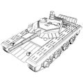 Military Tank Vector. Illustration Isolated On White Background. Royalty Free Stock Photo