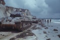 Military Tanks Resting by the Beach Royalty Free Stock Photo