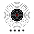 Military target with set bullet holes Royalty Free Stock Photo