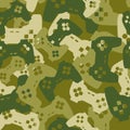 Military texture from gaming joysticks. Army seamless pattern ga
