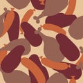 Military texture of silhouettes meat delicacies. Camouflage army