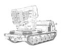Military track missle system. Vector Royalty Free Stock Photo