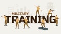 Military Training Flat Text Composition