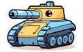 Illustration of cute war tank, Military Transportation collection of vector tanks