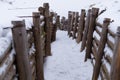 Military trenches in winter