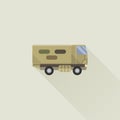 Military truck vector icon flat style Royalty Free Stock Photo