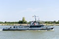 Military tug river vessel on the Danube river Royalty Free Stock Photo