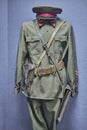 Military uniform of officer, serviceman of Soviet Army until 1943. Old theatrical costume