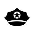 Military unifrom peaked cap vector icon