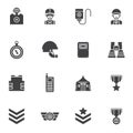 Military vector icons set