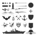 Military vector symbols mega set Royalty Free Stock Photo
