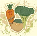 Military vegetables, potatoes, carrots, broccoli Royalty Free Stock Photo