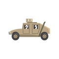 Military vehicle, army machine, heavy, special transport vector Illustration on a white background Royalty Free Stock Photo