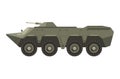 Military vehicle with four pairs of wheels and cannon Royalty Free Stock Photo