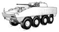 Military vehicle isolated on a white background