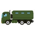 Military vehicle truck equipment. Heavy reservation and special transport. Royalty Free Stock Photo